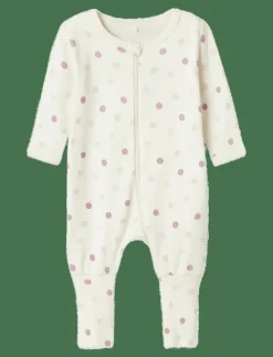 Barn name it Sovplagg|NBFNIGHTSUIT 2P ZIP FF JET DOT NOOS - One-sie