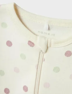 Barn name it Sovplagg|NBFNIGHTSUIT 2P ZIP FF JET DOT NOOS - One-sie