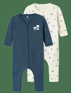 name it NBMNIGHTSUIT 2P ZIP FF JET TRACTOR NOOS - One-sie|Barn Sovplagg