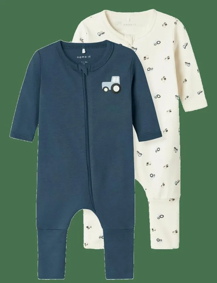 name it NBMNIGHTSUIT 2P ZIP FF JET TRACTOR NOOS - One-sie|Barn Sovplagg