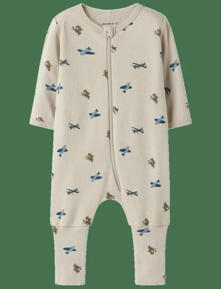 Barn name it Sovplagg|NBMNIGHTSUIT ZIP FF AIRPLANE NOOS - One-sie