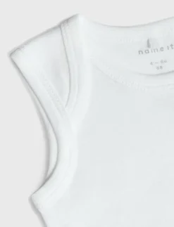 Barn name it Bodies|NBNBODY 3P TANK SOLID WHITE 3 NOOS - Ärmlös body