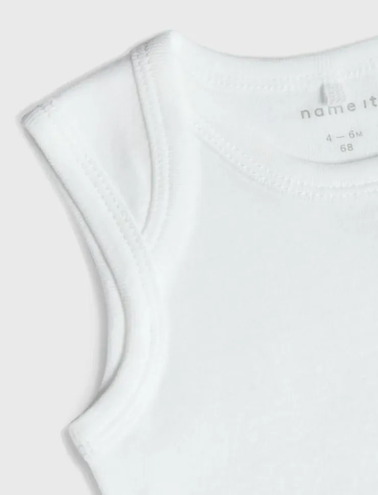 Barn name it Bodies|NBNBODY 3P TANK SOLID WHITE 3 NOOS - Ärmlös body