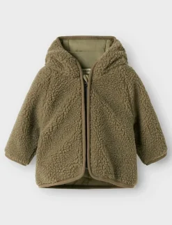 Barn Lil'Atelier Fleecekläder|NBNNALO SHERPA JKT SOLID LIL - Jackor