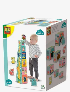 Barn SES Creative Klossar & Byggsatser|Nesting Cubes - Animal Figures - Byggklossar
