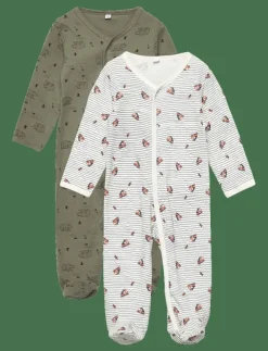 Barn Pippi Sovplagg|Nightsuit w/f -buttons 2-pack - One-sie