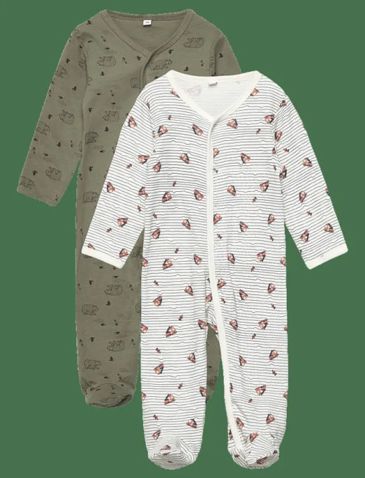 Barn Pippi Sovplagg|Nightsuit w/f -buttons 2-pack - One-sie