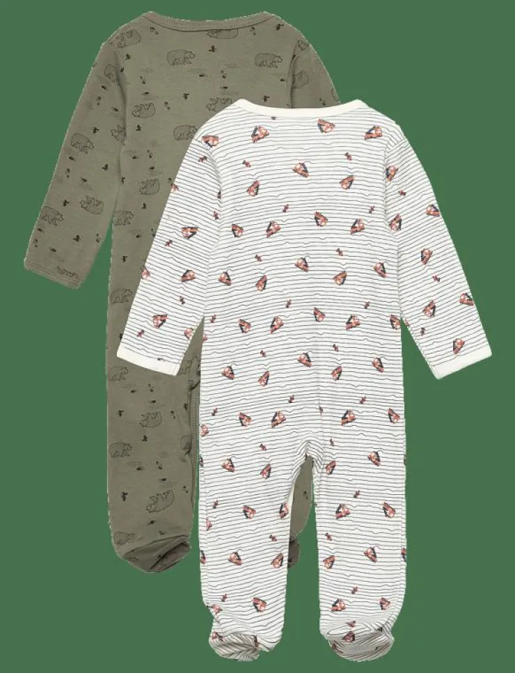 Barn Pippi Sovplagg|Nightsuit w/f -buttons 2-pack - One-sie