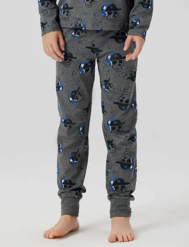 name it NKMNIGHTSET DARK GREY MEL SKULL NOOS - Set|Barn Sovplagg