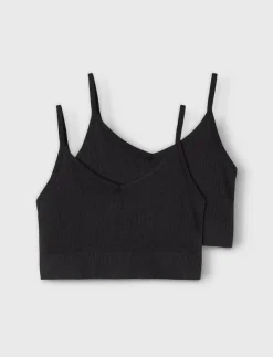 Barn LMTD Flerpack|Basplagg|NLFKAILEY RIB BRALETTE 2PACK NOOS - Överdelar