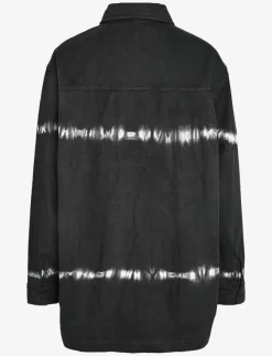 Kvinnor NOISY MAY Jackor & Kappor|NMALVA L/S TIE DIE DENIM SHACKET VI490BL - Jeansjackor