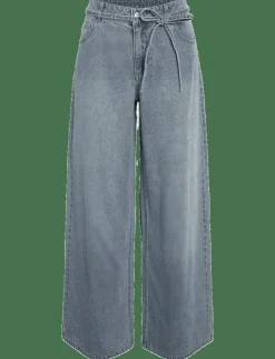 Kvinnor NOISY MAY Kläder|Denimkläder|NMMAISY NW BELT LOOSE JEANS BS031LB - Vida byxor