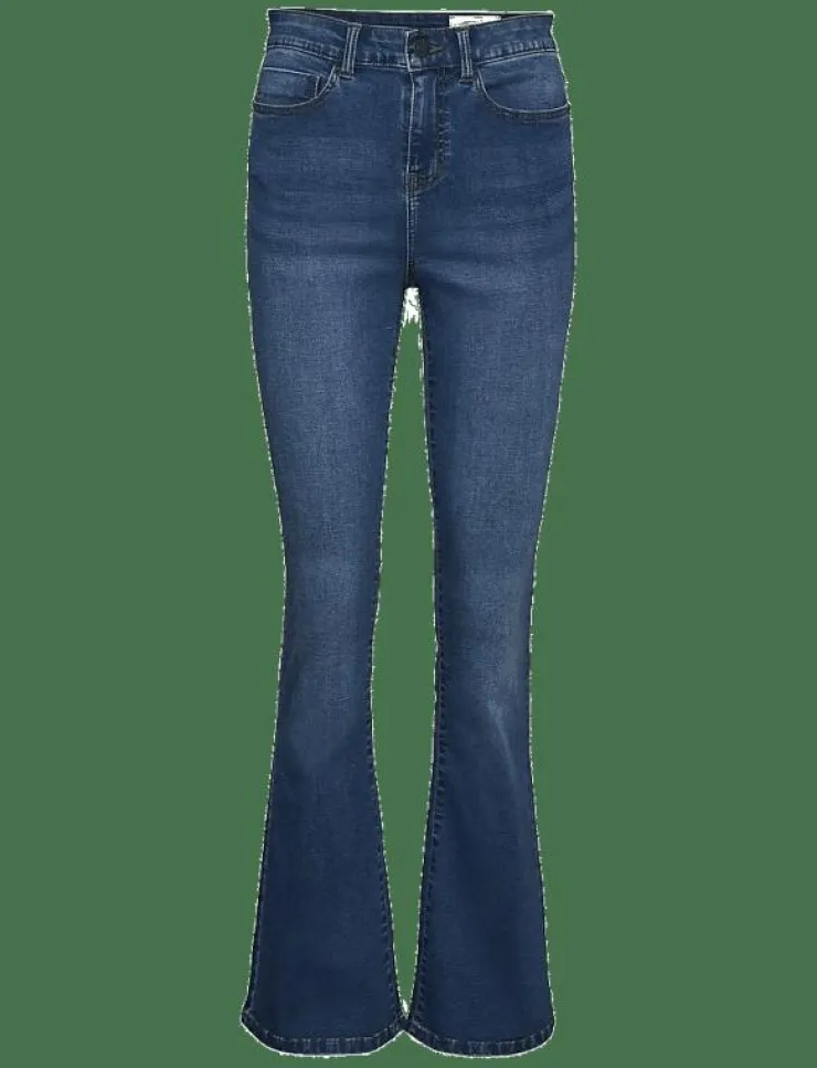 Kvinnor NOISY MAY Kläder|Denimkläder|NMSALLIE HW FLARE JEAN VI021MB FWD NOOS - Utsvängda jeans