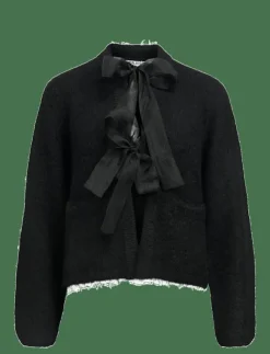 Kvinnor Object Stickat|OBJSAGGIA L/S LO KNIT BOW CARDIGAN DIV - Koftor