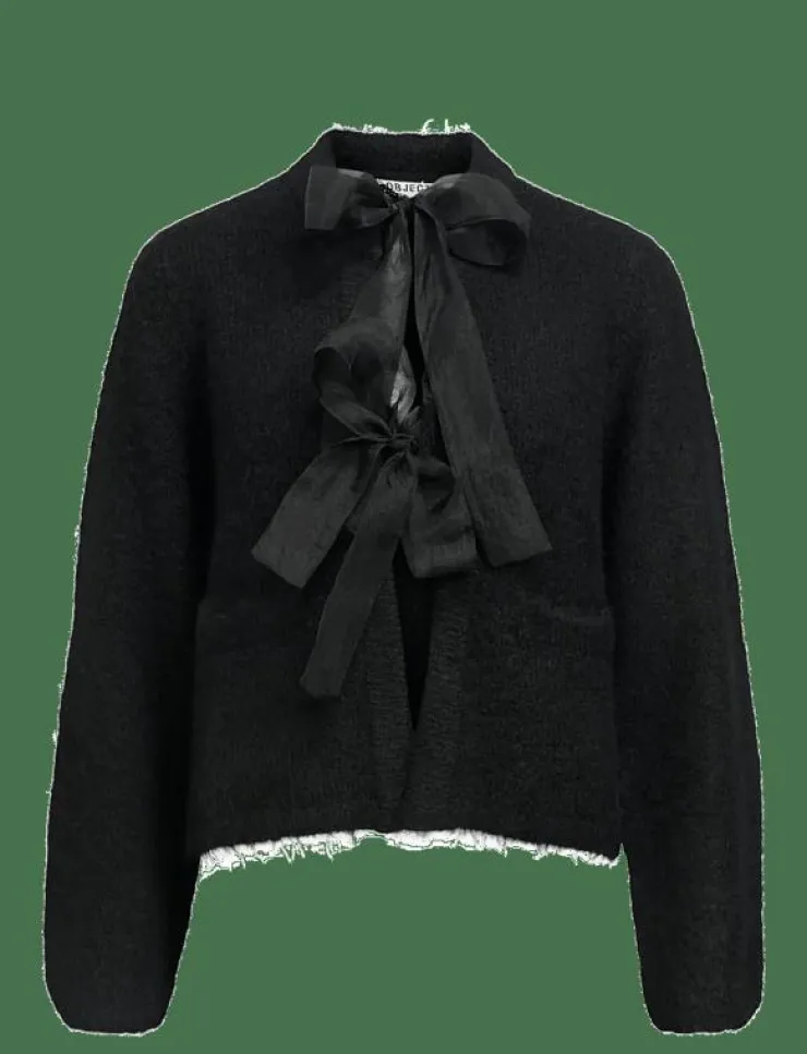 Kvinnor Object Stickat|OBJSAGGIA L/S LO KNIT BOW CARDIGAN DIV - Koftor