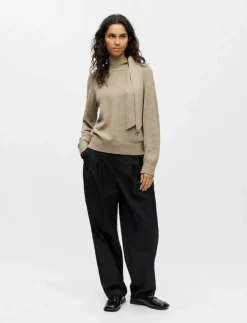 Kvinnor Object Kläder|OBJTHESS L/S RE BOW KNIT PULLOVER NOOS - Stickat