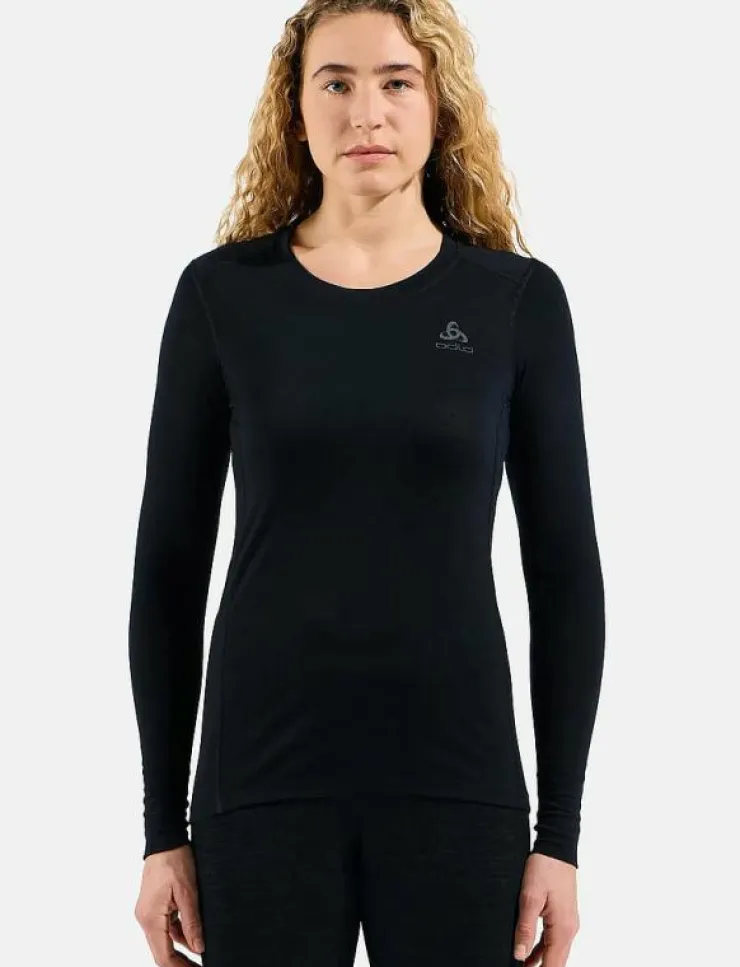 Kvinnor Odlo Underställ|Underställ|Bl Top Crew Neck L/S Merino 200 - Underställströjor