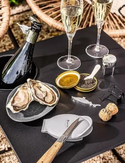 Laguiole Style de Vie Oisterknif luxury Laguiole Oak SET - Skaldjursbestick| Bestick