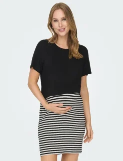 Only Maternity OLMOLINE S/S O-NECK NURSI DRESS JRS NOOS - Korta klänningar|Kvinnor Mammakläder