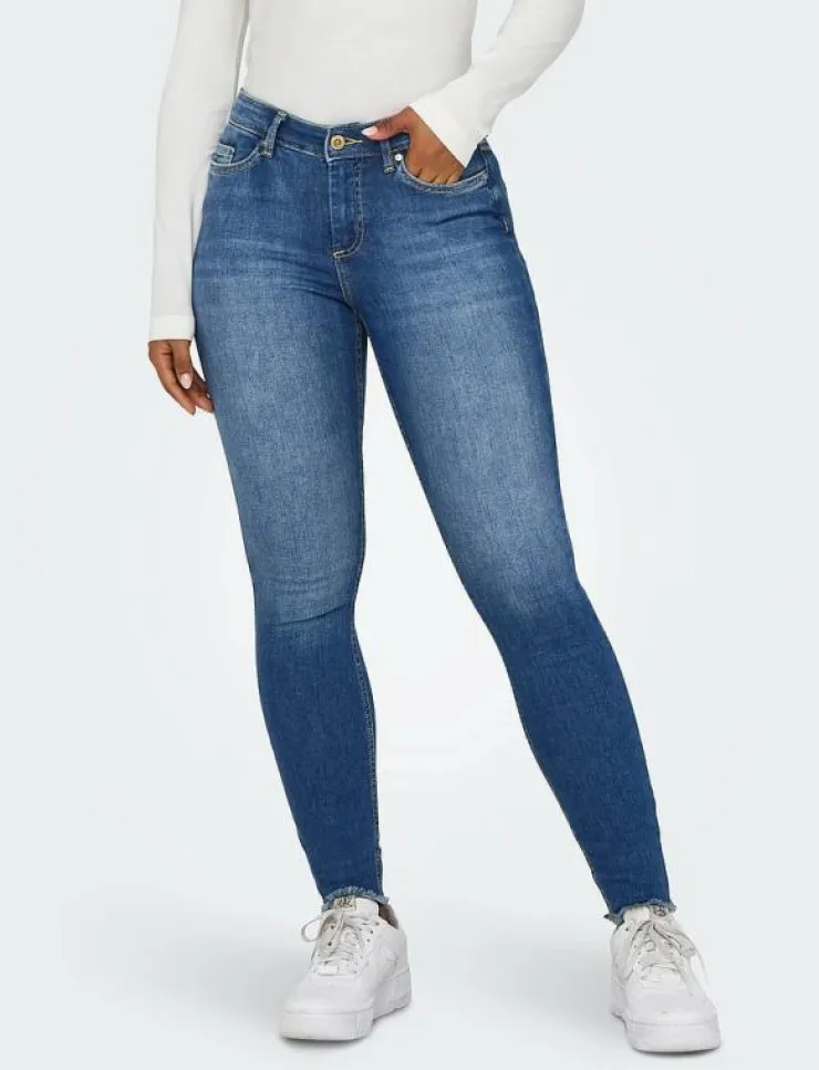 Kvinnor ONLY Kläder|Jeans|ONLBLUSH MID SK ANK RW DNM REA1319 NOOS - Skinny Jeans