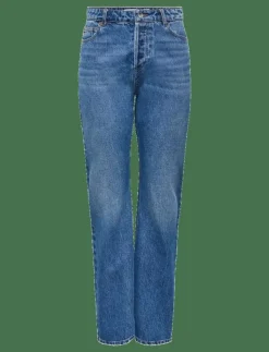 Kvinnor ONLY Kläder|Denimkläder|ONLHAZEL HW STRAIGHT DNM GUA - Straight jeans