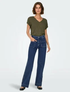 ONLY ONLJUICY HW WIDE POCKET DNM JEANS CRO - Vida byxor|Kvinnor Denimkläder|Jeans