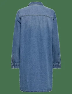 ONLY ONLLISA L/S DNM DRESS GUA - Korta klänningar|Kvinnor Denimkläder|Klänningar