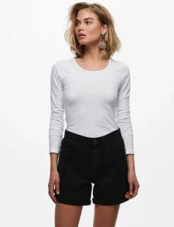 Kvinnor ONLY Kläder|T-Shirts & Toppar|ONLLIVE LOVE L/S ONECK TOP NOOS JRS - Långärmade toppar