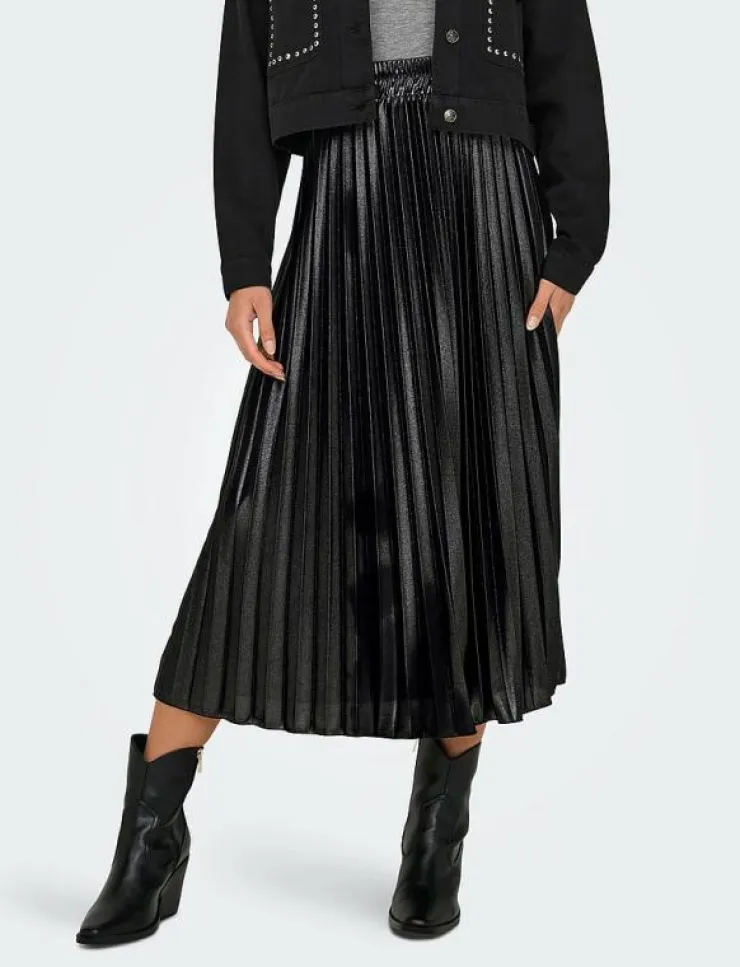 ONLY ONLLYON PLEATED SHINE SKIRT JRS - Midi kjolar|Kvinnor Kjolar