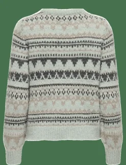 Kvinnor ONLY Stickat|ONLMONTANA L/S LIFE O-NECK CC KNT - Stickat