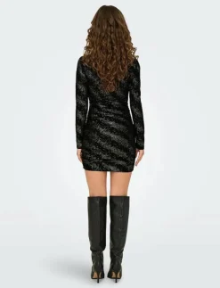 Kvinnor ONLY Klänningar|ONLNEW PELLA L/S WRAP FOIL DRESS JRS - Korta klänningar