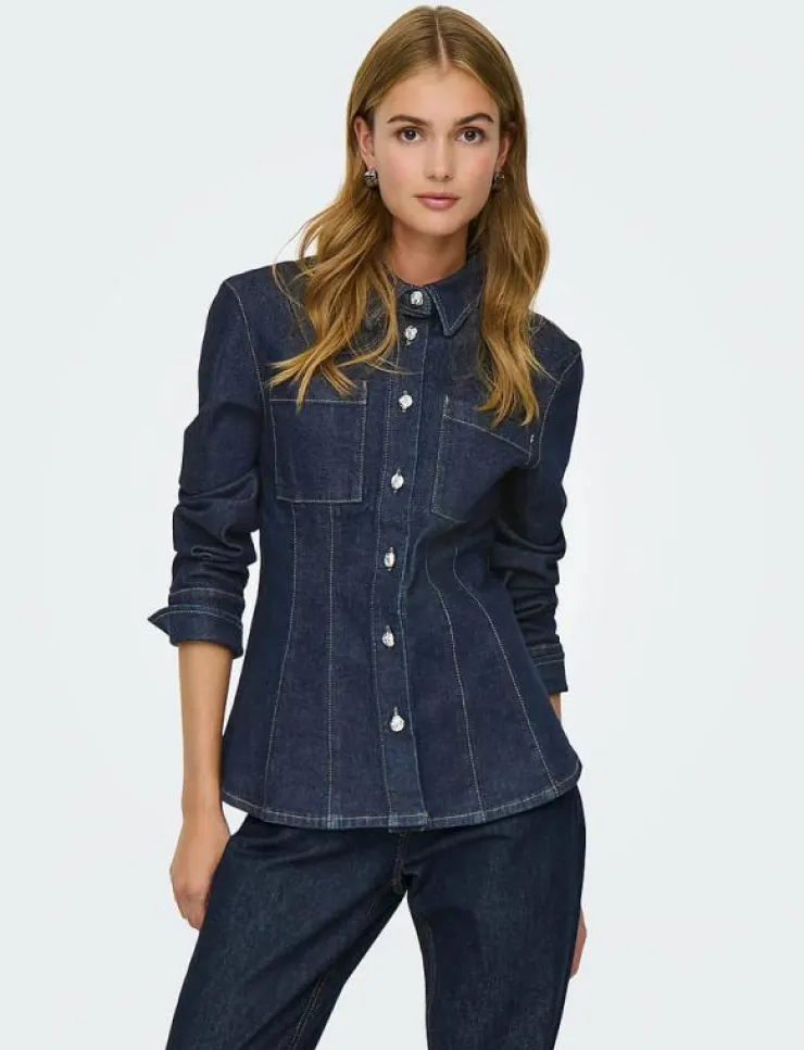 ONLY ONLROSIE L/S FITTED DNM JACKET GUA - Jeansjackor|Kvinnor Overshirts