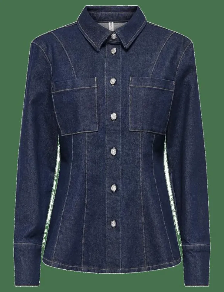 ONLY ONLROSIE L/S FITTED DNM JACKET GUA - Jeansjackor|Kvinnor Overshirts
