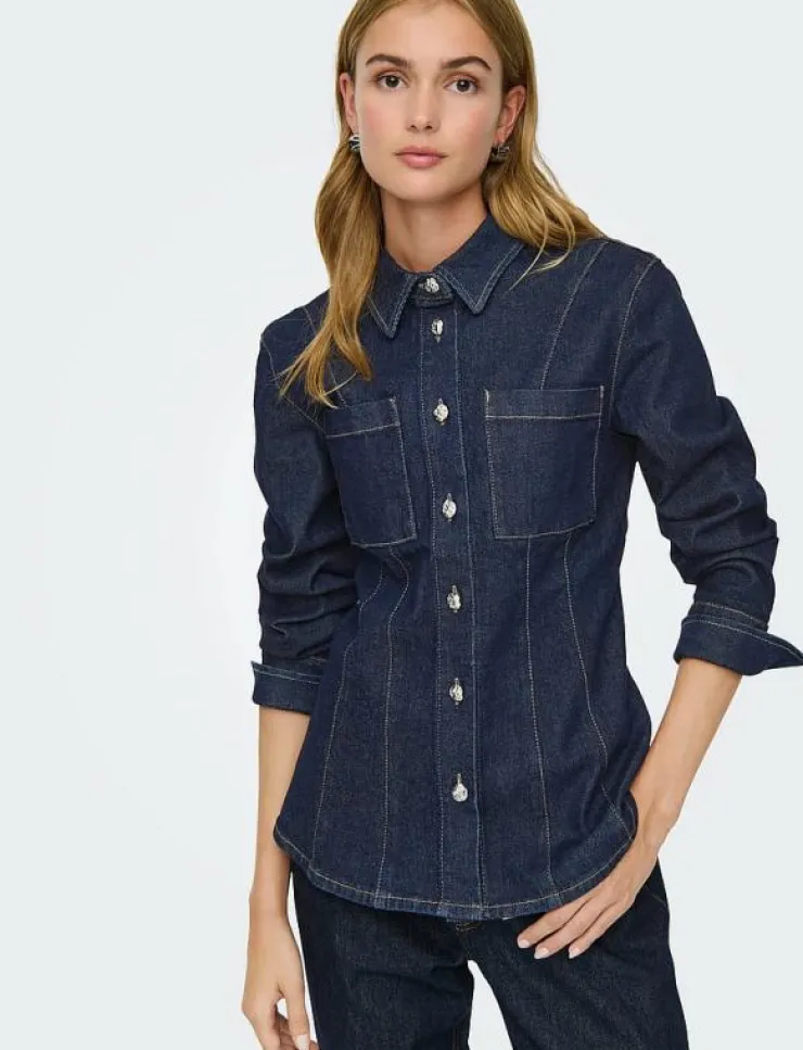 ONLY ONLROSIE L/S FITTED DNM JACKET GUA - Jeansjackor|Kvinnor Overshirts