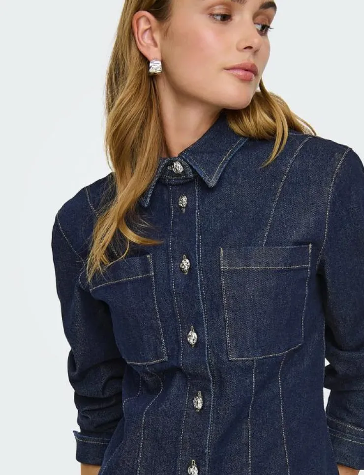 ONLY ONLROSIE L/S FITTED DNM JACKET GUA - Jeansjackor|Kvinnor Overshirts