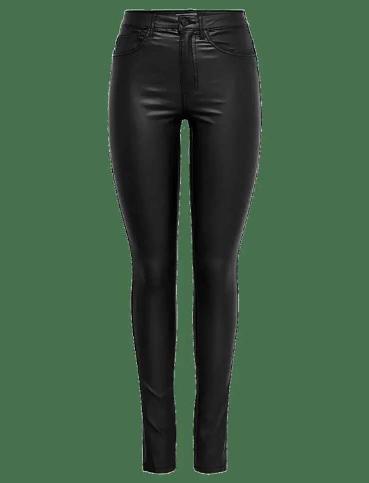 Kvinnor ONLY Byxor|ONLROYAL LIFE HW SK ROCK COATED PIM NOOS - Skinnbyxor