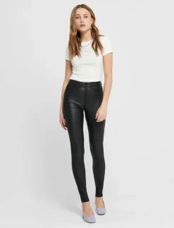 Kvinnor ONLY Byxor|ONLROYAL LIFE HW SK ROCK COATED PIM NOOS - Skinnbyxor