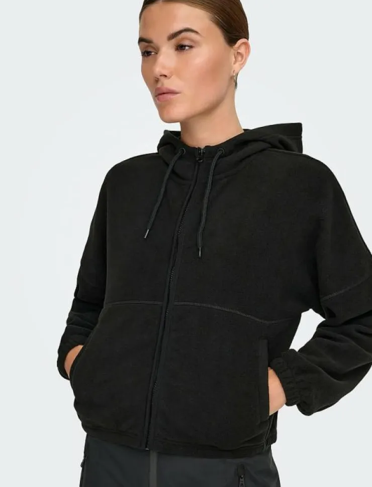Only Play ONPFLEE HOOD FZ LS SHORT FLEECE TOP - Huvtröjor|Kvinnor Sweatshirts|Sweatshirts