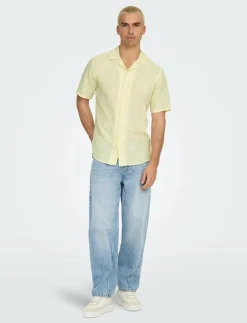 ONLY & SONS Skjortor|ONSCAIDEN SS SOLID RESORT LINEN NOOS - Linneskjortor