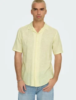 ONLY & SONS Skjortor|ONSCAIDEN SS SOLID RESORT LINEN NOOS - Linneskjortor