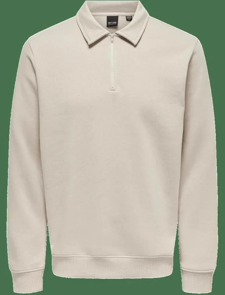 ONLY & SONS Pikéer|Sweatshirts & Huvtröjor|ONSCERES 1/4 ZIP SWEAT POLO - Långärmade pikéer