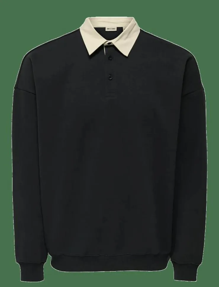 ONLY & SONS Pikéer|ONSJEFFREY VTG LS RUGBY SOLID POLO - Långärmade pikéer