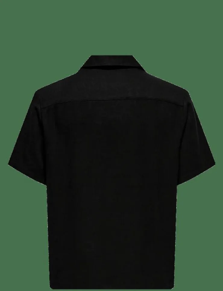 ONLY & SONS Skjortor|ONSKARI RESORT SS SHIRT VISC LIN 0075 CS - Linneskjortor