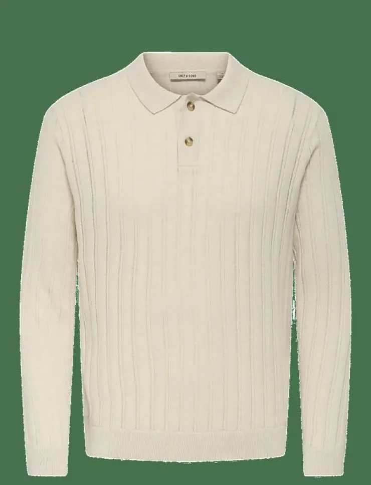 ONLY & SONS Stickat|ONSKENT LIFE REG 12 LS POLO KNIT - Stickade pikéer