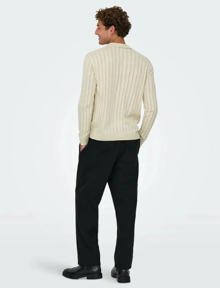 ONLY & SONS Stickat|ONSKENT LIFE REG 12 LS POLO KNIT - Stickade pikéer