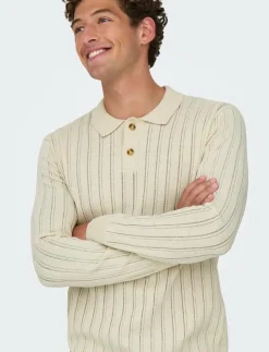 ONLY & SONS Stickat|ONSKENT LIFE REG 12 LS POLO KNIT - Stickade pikéer