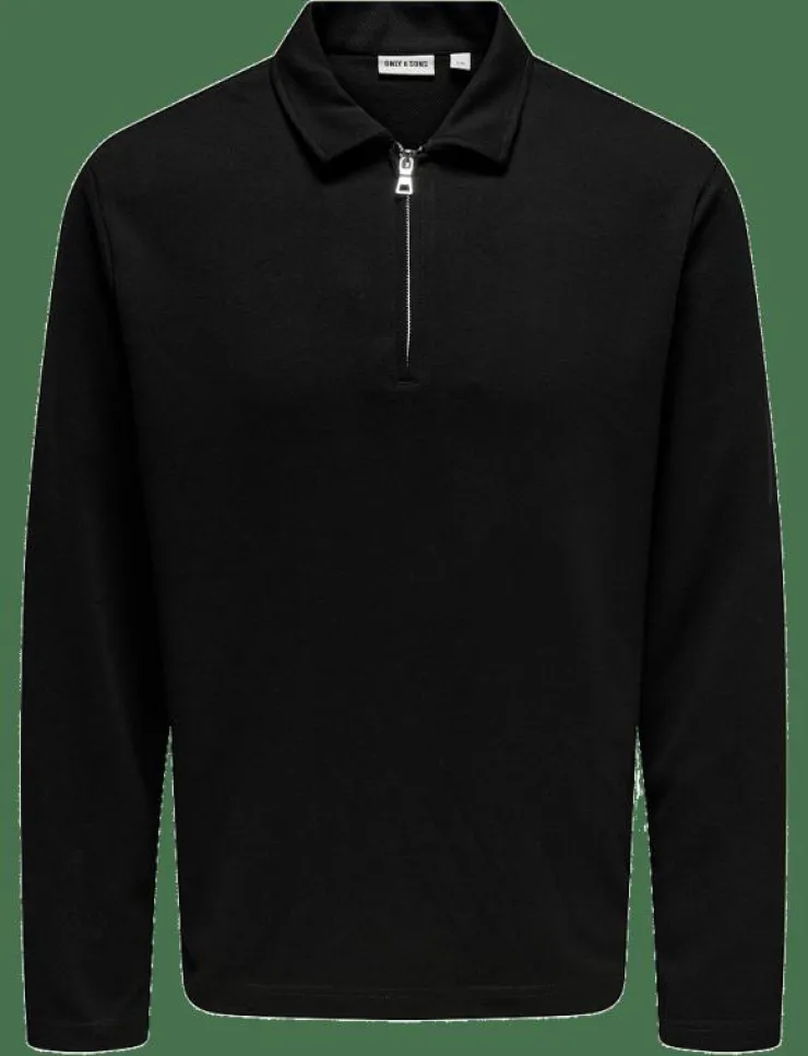 ONLY & SONS Pikéer|ONSNEWKODYL REG HALF ZIP POLO SWEAT VD - Långärmade pikéer