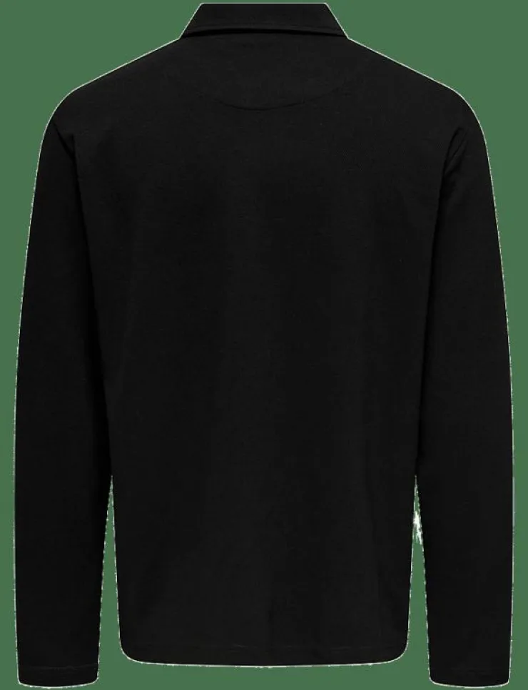 ONLY & SONS Pikéer|ONSNEWKODYL REG HALF ZIP POLO SWEAT VD - Långärmade pikéer