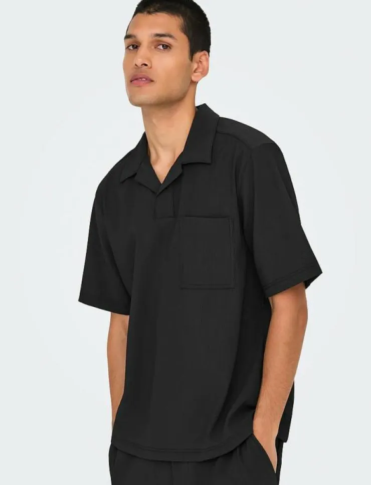 ONLY & SONS Pikéer|ONSPLI PLISSE SHIRT - Kortärmade pikéer