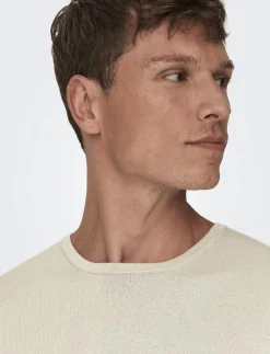 ONLY & SONS Kläder|ONSWYLER LIFE REG 14 LS CREW KNIT NOOS - Rundhalsad
